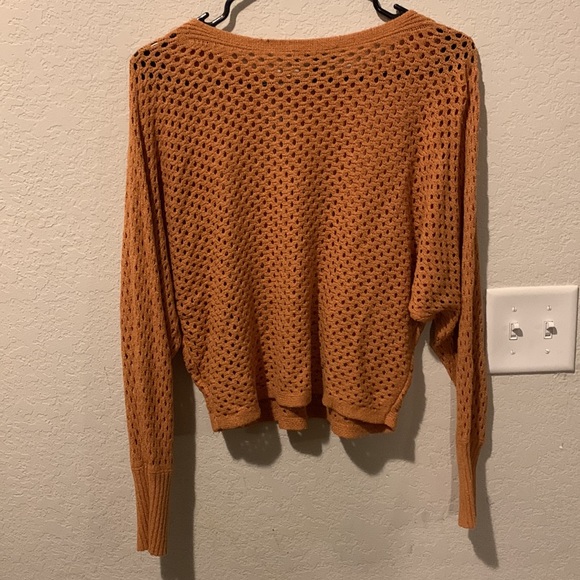 Express orange mesh sweater size small - Picture 2 of 5